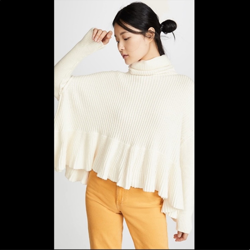Free People Layer Cake Knit Sweater White Coconut